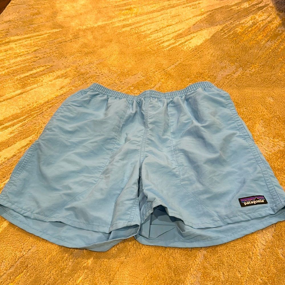 Patagonia common threads partnership swim shorts size S EUC light blue